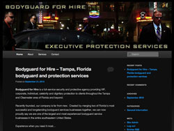 Bodyguard for Hire, Tampa Florida Executive and Personal Protection Services