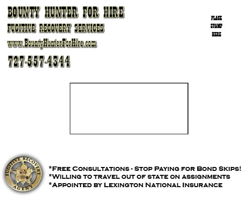 Bounty Hunter For Hire Postcard design by pisceandelusions.org