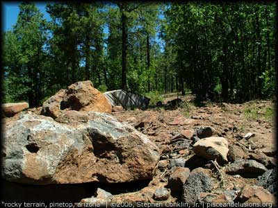 "rocky terrain, Pinetop, Arizona" | &copy;2006, Stephen Conklin, Jr. | www.pisceandelusions.org