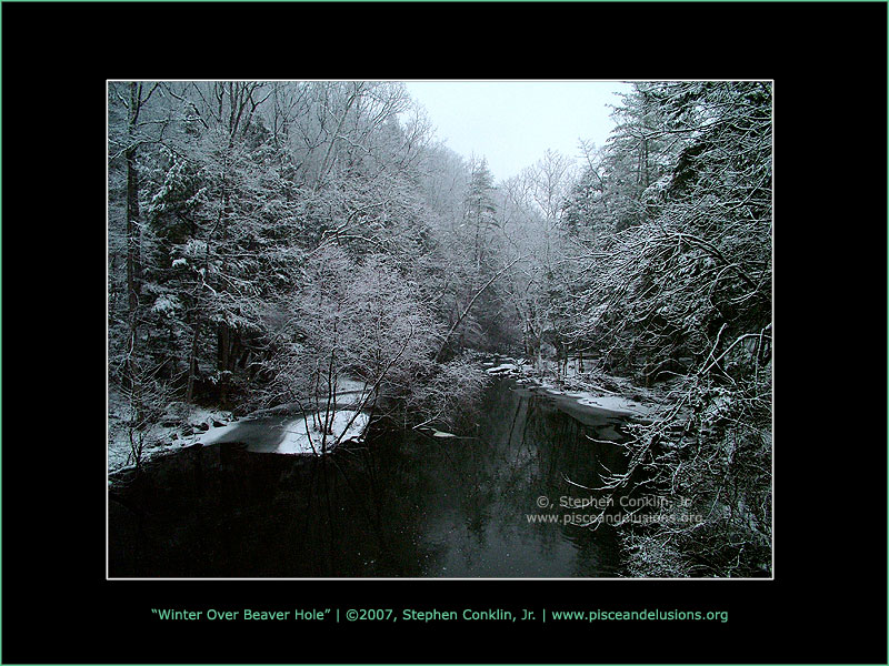 Winter Over Beaver Hole, by Stephen Conklin, Jr. - www.pisceandelusions.org