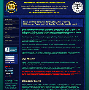 Michael Barnett Hillsborough Bankruptcy Attorney Website Screenshot