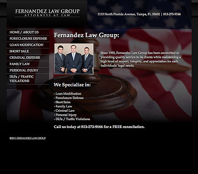 Fernandez Law Group, Tampa Florida Foreclosure Defense, Loan Modification, Short Sales, Criminal Defense, Family Law, DUI and Traffic Attorneys